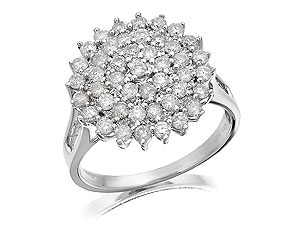 Unbranded 9ct-White-Gold-And-Diamond-Cluster-Ring--1-Carat--047107