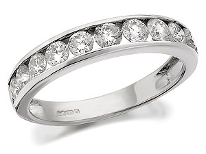 Unbranded 9ct-White-Gold-And-Diamond-Half-Eternity-Ring--1ct-046627