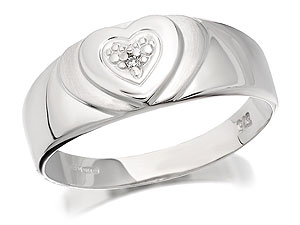 Unbranded 9ct White Gold And Diamond Heart Ring - 182945