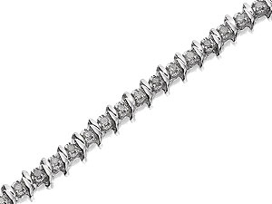 Unbranded 9ct White Gold and Diamond Rope Effect Bracelet 049503