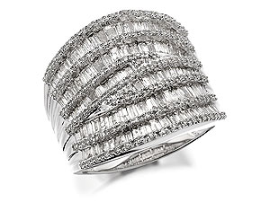 Unbranded 9ct White Gold And Diamond Wide Band Ring 2ct -