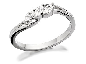 Unbranded 9ct-White-Gold-and-Marquise-Set-Diamond-Trilogy-Ring-180953