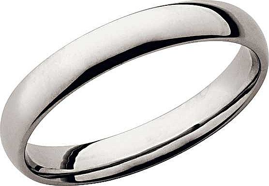 Unbranded 9ct White Gold Court Shape Wedding Ring - 3mm