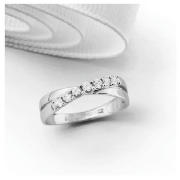 Unbranded 9CT WHITE GOLD CUBIC ZIRCONIA CROSSOVER RING, R