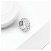 Unbranded 9ct White Gold Cubic Zirconia Set Huggie