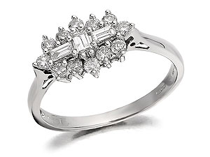 Unbranded 9ct White Gold Diamond Cluster Ring 0.5ct -