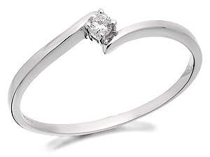 Unbranded 9ct White Gold Diamond Crossover Ring 7pts -