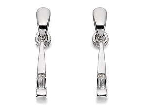Unbranded 9ct White Gold Diamond Drop Earrings 6pts per