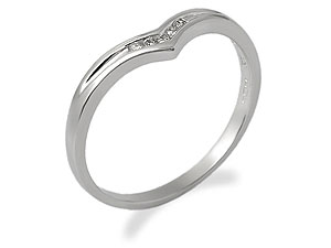 Unbranded 9ct White Gold Diamond-Set Wishbone Ring 182021-M