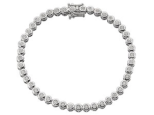 Unbranded 9ct White Gold Diamond Tennis Bracelet 0.25ct -