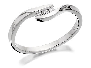 Unbranded 9ct White Gold Diamond Trilogy Crossover Ring -