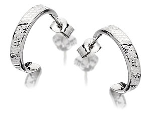 Unbranded 9ct-White-Gold-Half-Hoop-Earrings--14mm-072546