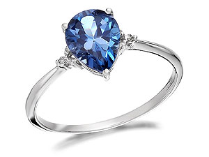 Unbranded 9ct-White-Gold-London-Blue-Topaz-And-Diamond-Ring-180323