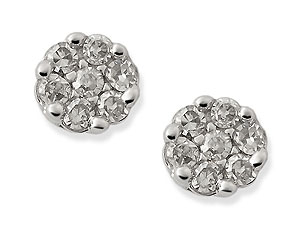 Unbranded 9ct White Gold Mini Diamond Earrings 4pts per