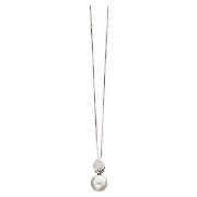 Unbranded 9ct White Gold Pearl And Diamond Drop Pendant