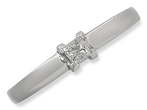 Unbranded 9ct White Gold Princess Cut Solitaire Diamond Ring 047174-K