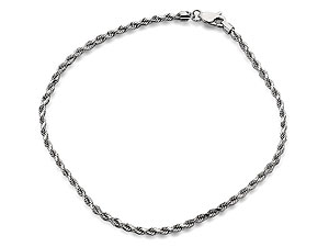 Unbranded 9ct White Gold Rope Bracelet - 077534