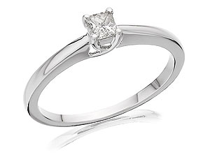 Unbranded 9ct White Gold Solitaire Diamond Ring 047956-J