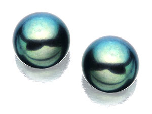 Unbranded 9ct-Yellow-Gold-Black-Freshwater-Pearl-Stud-Earrings--8mm-070665