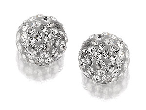 Unbranded 9ct Yellow Gold Crystal Ball Stud Earrings 070653