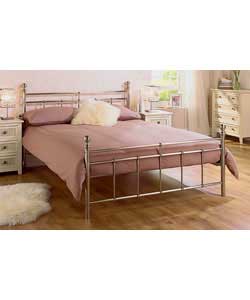 Abingdon Double Silver Bedstead with Comfort Mattress