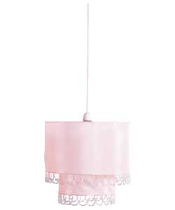 Unbranded Abrielle 2 Tier Silk Effect Pendant Shade - Pink