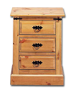 Solid pine, except backs and drawer bases.  Decora