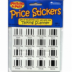 Extra stickers for even more fun - Pack of 96 bar-code stickers for use with the hand scanner. (see