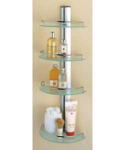 4 tier. Wall mounted. Size (W)29, (D)18, (H)78cm