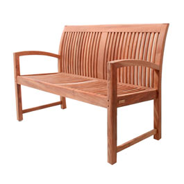With the whole back rounded outwards and the high rounded arms the Adonis teak garden bench series m