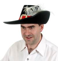 Adult Musketeer Hat Black with Feather