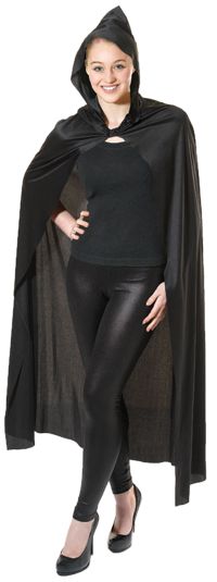 Unbranded Adults Cape: Long Black Hooded
