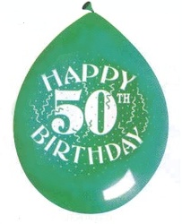 Age 50 latex balloon - assorted colours