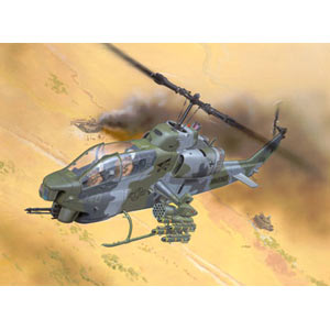 AH-1W Super Cobra plastic kit from German specialists Revell. The Bell AH-1W Super Cobra used by the