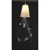 Unbranded AI005 IV - Ivory Pendant Shade c/w Butterfly Fibre Optic Lighting