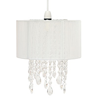 Unbranded AI126 IV - Small Ivory Silky String Pendant Shade