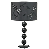 Unbranded AI421/272 12 BLK - Black Crystal Table Lamp
