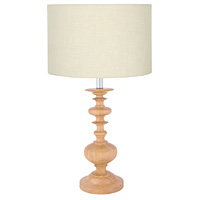 Unbranded AI630NAT/261 14 VA - Small Natural Wooden Table Lamp