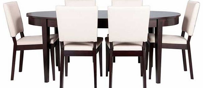 Unbranded Akari Dining Table and 6 Fabric Chairs
