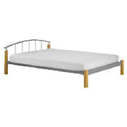 This kingsize bedstead from the Akita range comes in a contemporary design with a silver effect