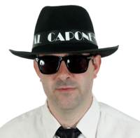 Al Capone style felt gangsters hat on black or white