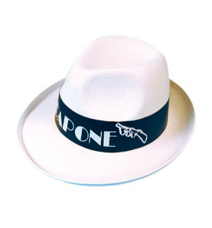 Al Capone hat, white imported felt