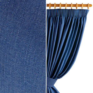 Alaska ready-made curtains in denim. Brushed cotto
