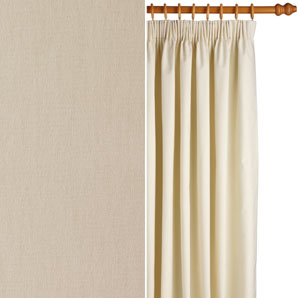 Alaska Pencil Pleat Curtains- Cream- W198cm x D228cm