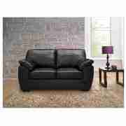 Unbranded Alberta Regular Leather Sofa, Black