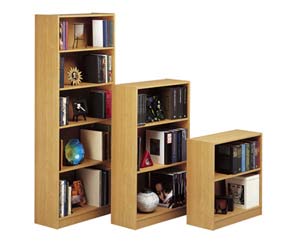 Sturdy constructed bookcases with attractive rounded rail design. Great for books, plants or