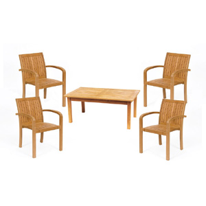 Complete your outdoor living room with this high quality teak coffee table. and stacking armchair se