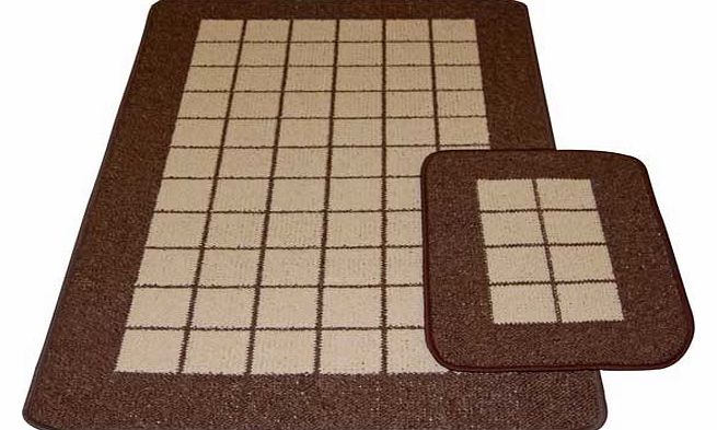 Unbranded Alicante Runner with Free Mat - Brown - 80 x 133cm