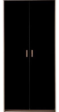 Unbranded Alicia 2 Door Wardrobe - Oak Effect and Black