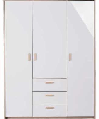 Unbranded Alicia 3 Door 3 Drawer Wardrobe - Oak Effect and